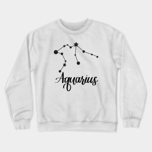 Aquarius Zodiac Constellation in Black Crewneck Sweatshirt